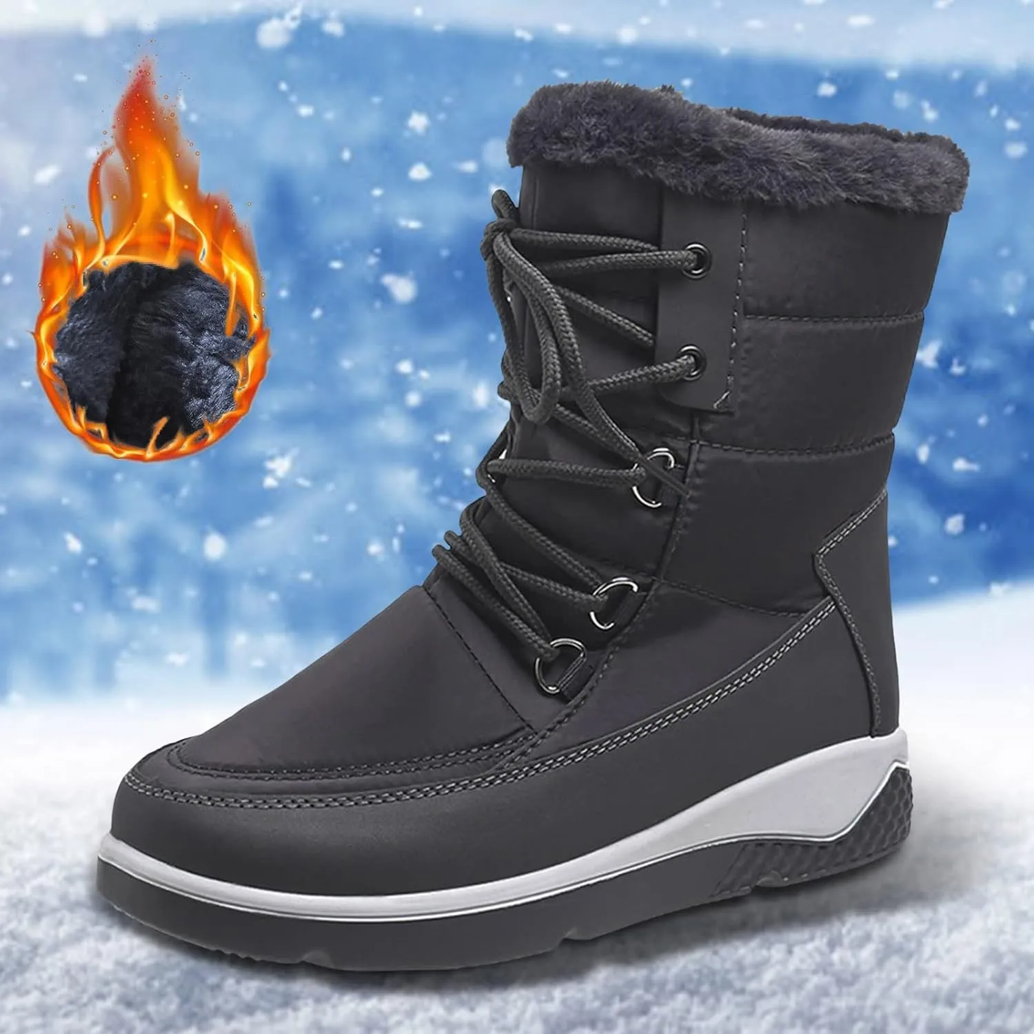 Women's Snow Boots Waterproof Size 11 Womens Size 8 Cute Snow Boots Women Winter Booties Size 11 Zapatos De Mujer Para Nieve Tall Winter Boots for Women Fashion