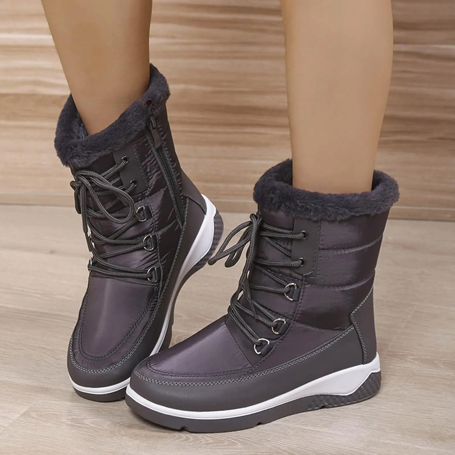 Women's Snow Boots Waterproof Size 11 Womens Size 8 Cute Snow Boots Women Winter Booties Size 11 Zapatos De Mujer Para Nieve Tall Winter Boots for Women Fashion