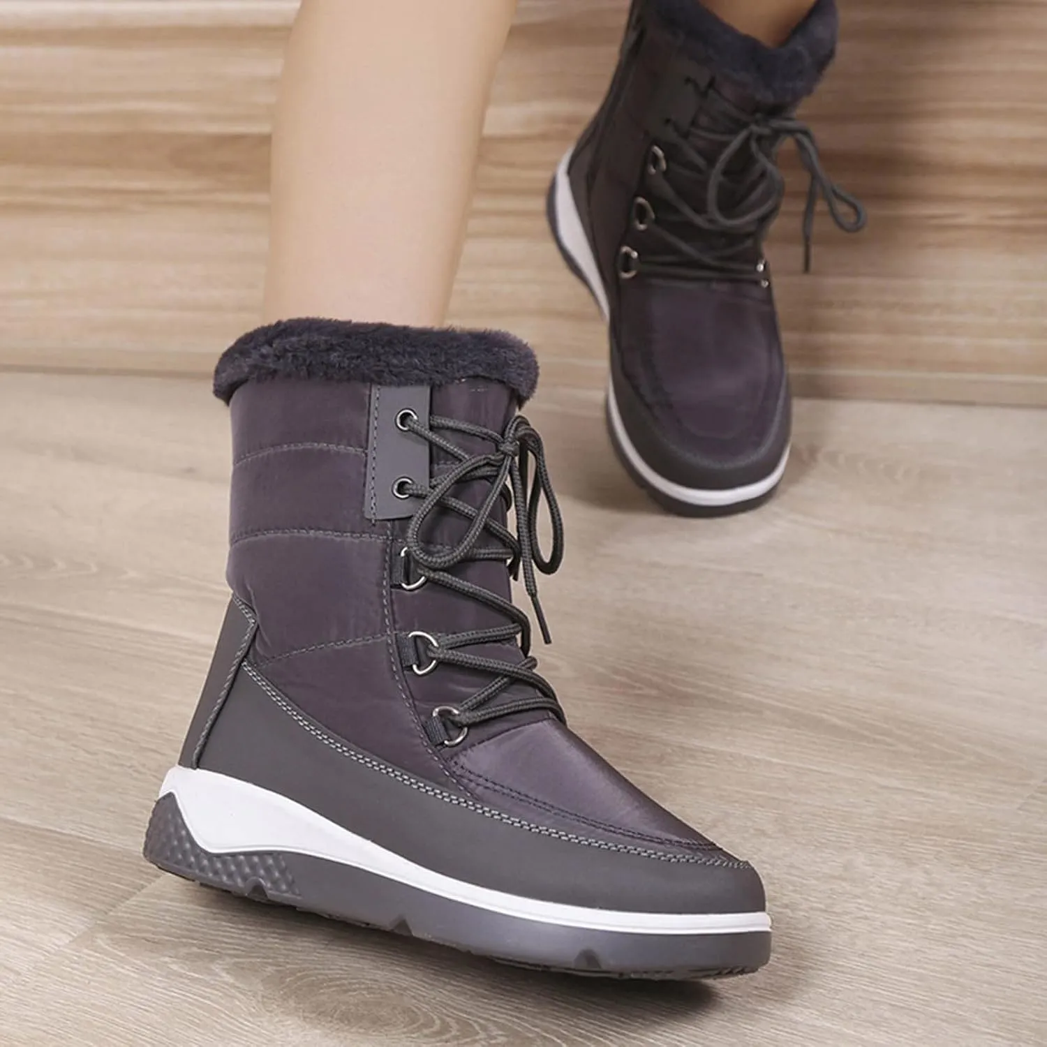 Women's Snow Boots Waterproof Size 11 Womens Size 8 Cute Snow Boots Women Winter Booties Size 11 Zapatos De Mujer Para Nieve Tall Winter Boots for Women Fashion
