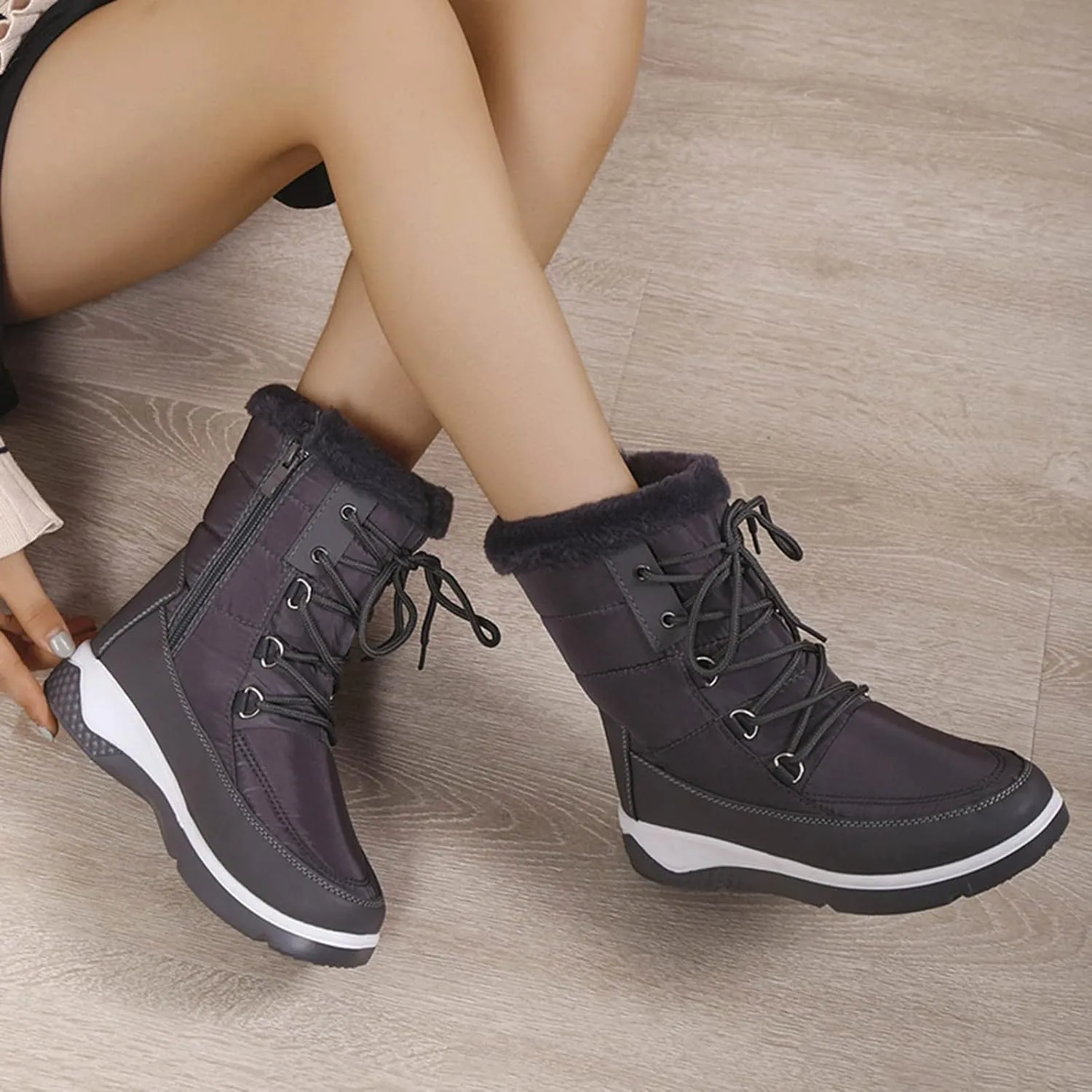 Women's Snow Boots Waterproof Size 11 Womens Size 8 Cute Snow Boots Women Winter Booties Size 11 Zapatos De Mujer Para Nieve Tall Winter Boots for Women Fashion