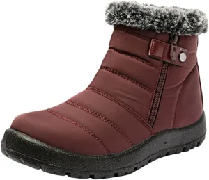 Womens Snow Knee High Winter Boots Ladies Waterproof Warm Fur Lined Non Slip Winter Boots Wide Slip on Boots for Women Ankle Booties Winter Winter Boot Women Fur Botas De Invierno Y Nieve Para Mujer