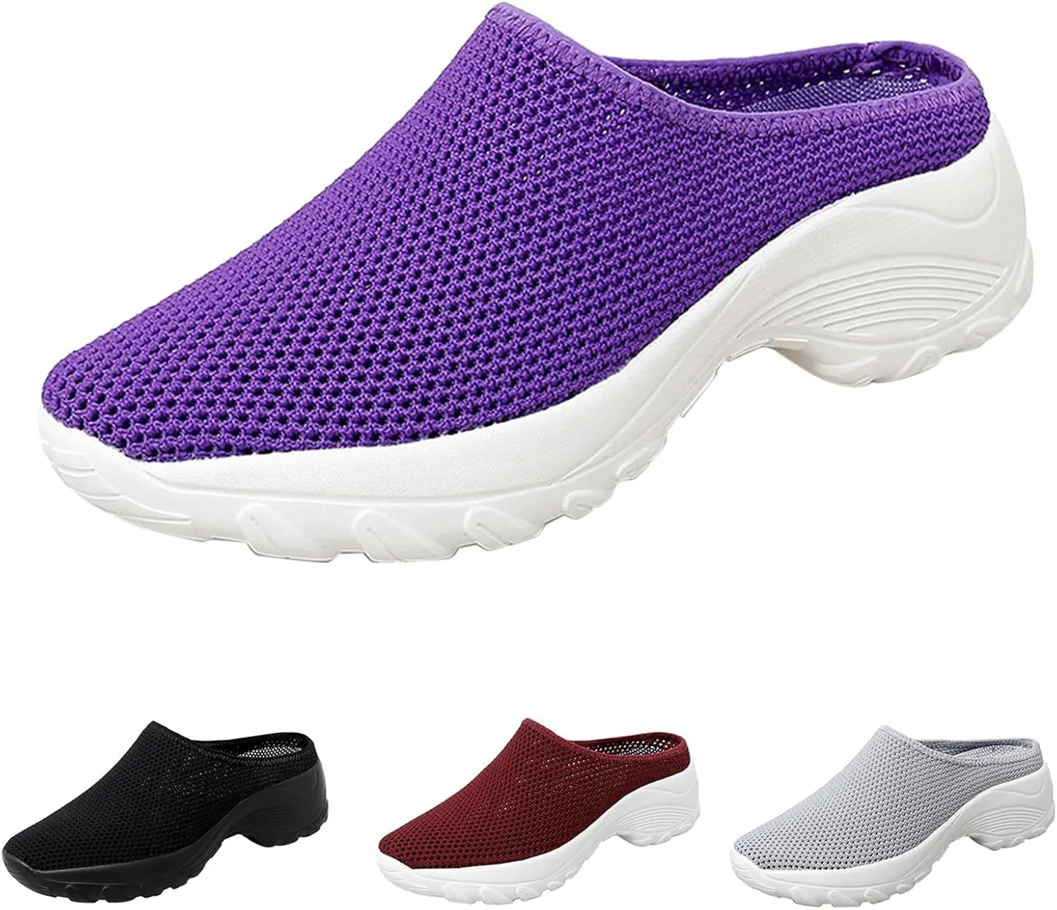 Women's Spring and Autumn Fashion Orthopedic Flying Knit Half Slippers Thick Soled Shoes Trendy Woman's Shoes Casual