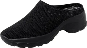 Women's Spring and Autumn Fashion Orthopedic Flying Knit Half Slippers Thick Soled Shoes Trendy Woman's Shoes Casual