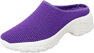 Women's Spring and Autumn Fashion Orthopedic Flying Knit Half Slippers Thick Soled Shoes Trendy Woman's Shoes Casual