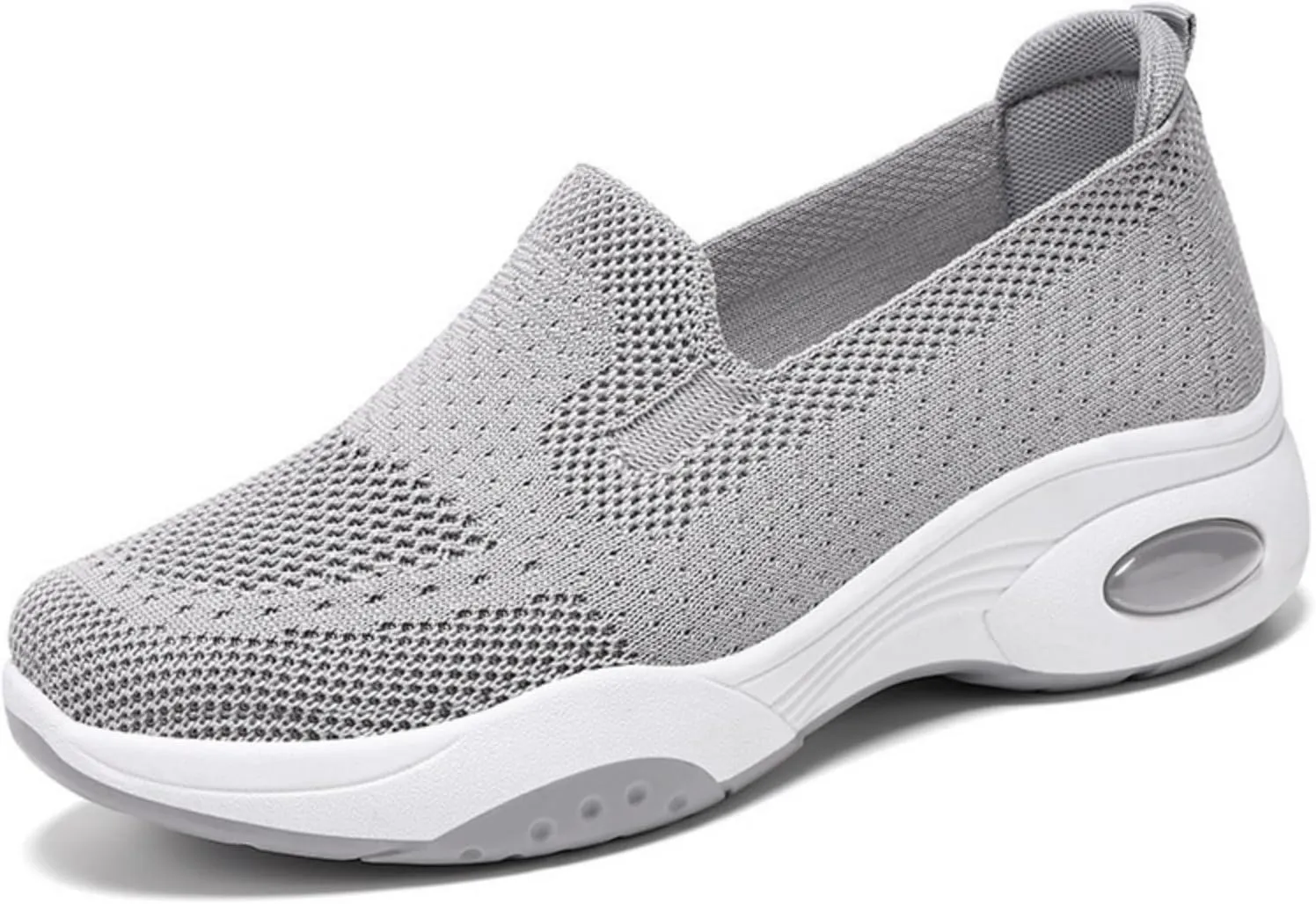 Womens Walking Shoes Sock Sneakers Slip-On Light Air Cushion Mesh Breathable Comfortable Casual Ladies Air Cushion Athletic Shoes for Arch Support Jogging Shoe