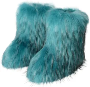 Womens Waterproof Winter Boots Slip on Womens Winter Snow Boots Warm Fur Lined Anti-Slip Ankle Womens Side Zipper Waterproof Winter Boots Outdoor Boots Women Botas De Mujer Para El Frio Con Tacon