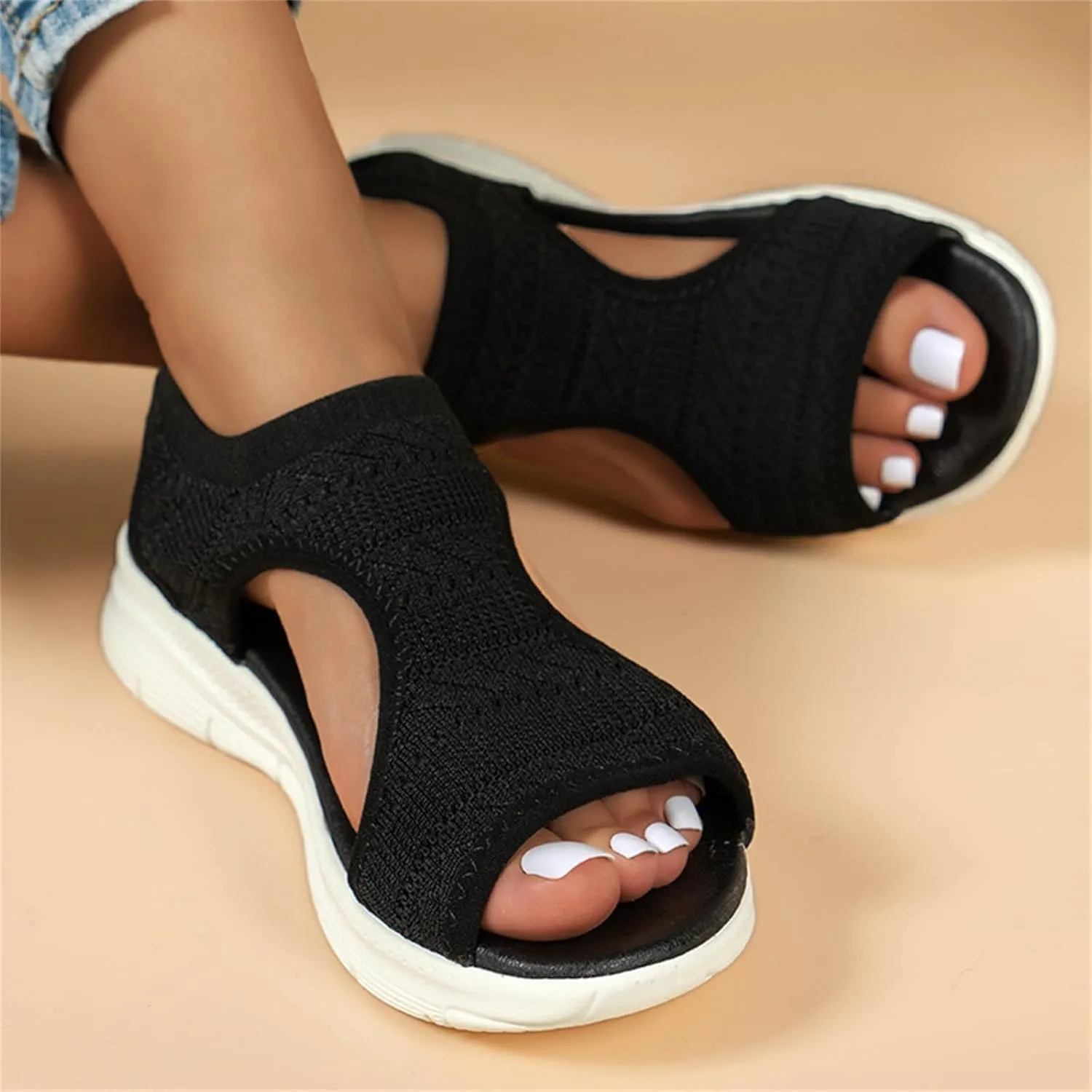 Women's Wedge Sandals Comfortable Open Toe Platform Casual Dressy Summer Dress Shoes Cute Buckle Wedges for Beach