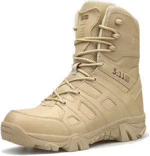 Wygwlg Mens Army Military Combat Shoes Special Forces Boots Leather Patrol Waterproof Work Hiking Boot Durable Cadet Boots