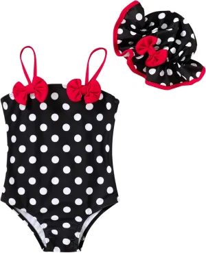 YOUNGER TREE Toddler Baby Girl Swimsuit Infant One Piece Bathing Suits with Hat Newborn Summer Beach Swimwear