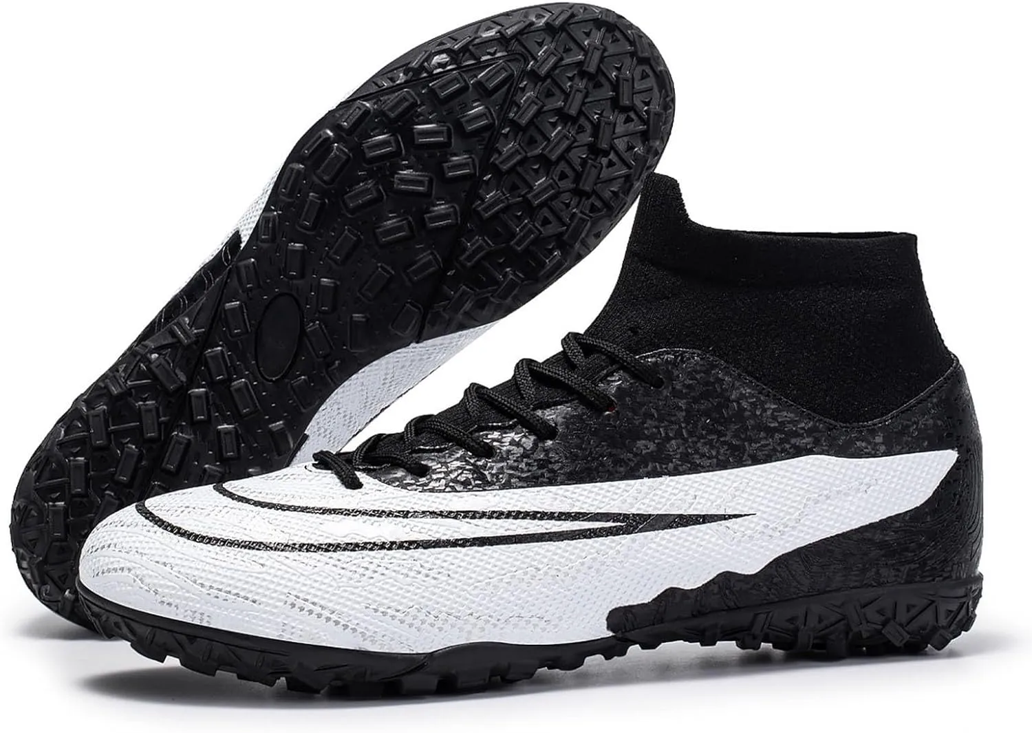 Youth Wide Soccer Cleats Competition Ready, Football Cleats Professional Lightweight Turf Ground Training for Big Boys Athletic Footwear