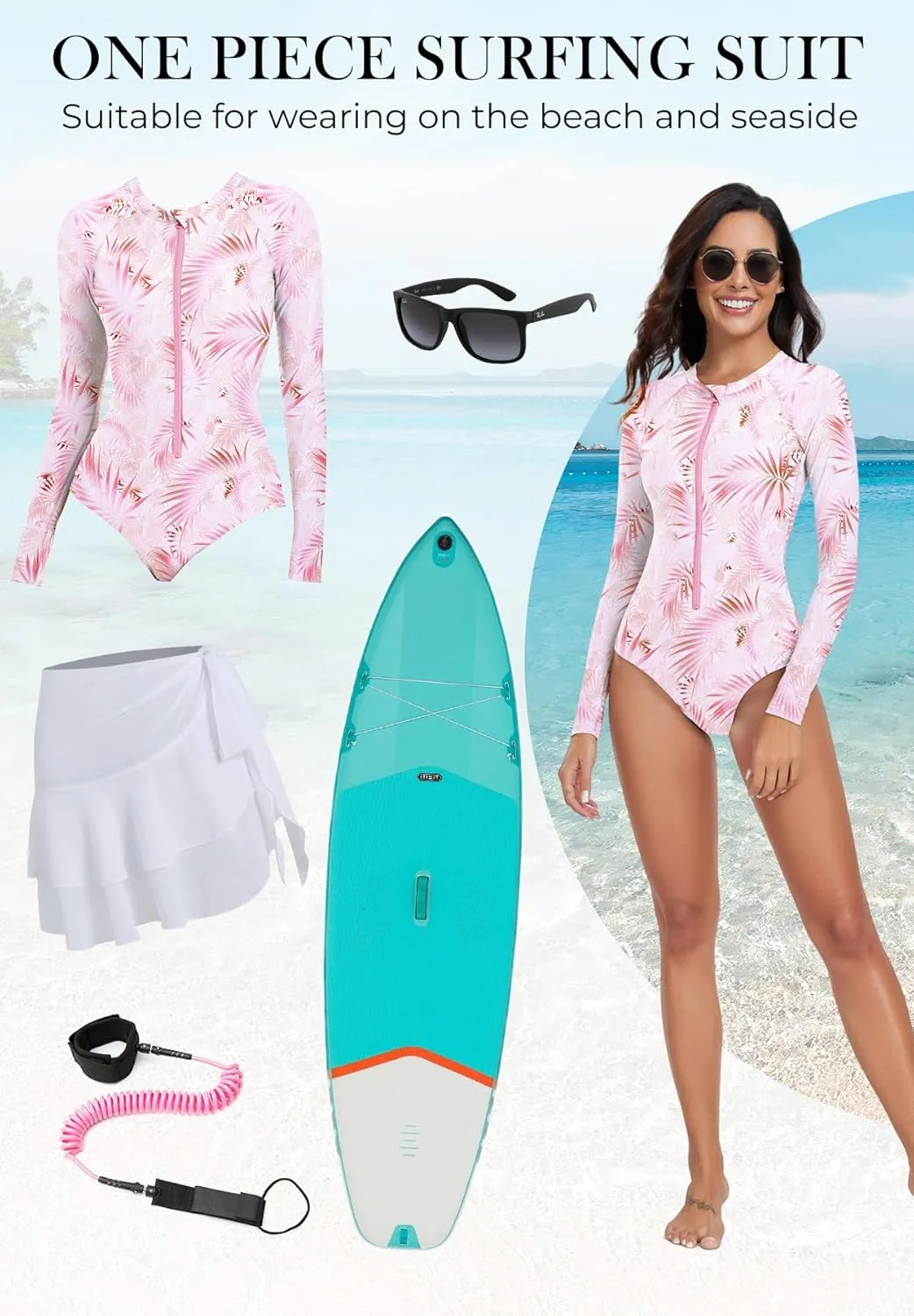 Zando Long Sleeve Rash Guard Swimsuit Women One Piece Swimsuit for Women Long Sleeve Bathing Suit Athletic Rashguard