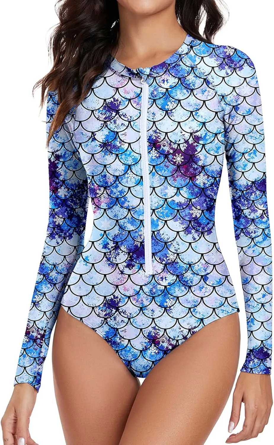 Zando Long Sleeve Rash Guard Swimsuit Women One Piece Swimsuit for Women Long Sleeve Bathing Suit Athletic Rashguard